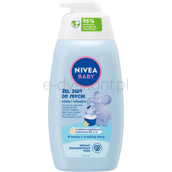 Nivea BABY Żel 2w1 do mycia ciała i włosów 500 ml z pompką
