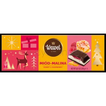 Wawel Czekolada Miód Malina 250g