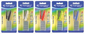 Zszywacz KANGARO Mini-10/Y2+zszywki, zszywa do 10 kartek, blister, mix kolorów