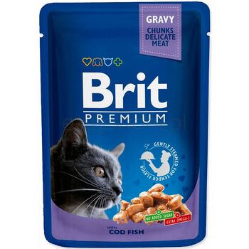 Brit Premium Adult dorsz (Cod Fish) w sosie Mokra Karma dla kota saszetka 100g