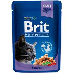 Brit Premium Adult dorsz (Cod Fish) w sosie Mokra Karma dla kota saszetka 100g
