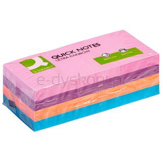 Q-Connect Bloczek samoprzylepny Rainbow, 38x51mm, 3x4x100 kart., mix kolorów