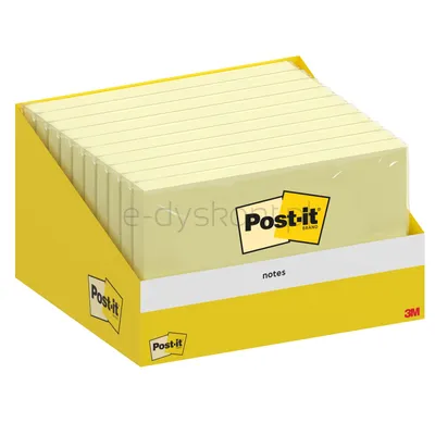 Post-It  Karteczki Samoprzylepne, 76X127Mm, 1X100 Kart., Kanarkowy Żółty