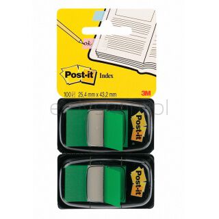 Post-It Zakładki indeksujące (680-G2EU), PP, 25,4x43,2mm, 2x50 kart., zielone [BIURO]