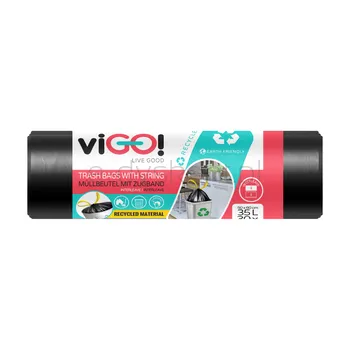 Vigo! Eko Worki Ld Z Taśmą Czarne Interleave 35L 30Szt.