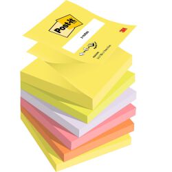 Post-It Karteczki Samoprzylepne Z-Notes, 76X76Mm, 6X100 Kart., Mix Kolorów Neonowych 