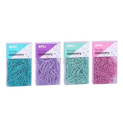Apli Spinacze Okrągłe Nordik, 28 Mm, 140 Szt., Pudełko Z Zawieszką, Mix Kolorów Pastel