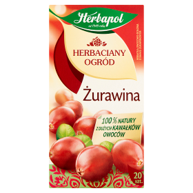 Herbapol Herbaciany Ogród Żurawina Herbatka Owocowo-Ziołowa 50 G (20 Torebek)(p)