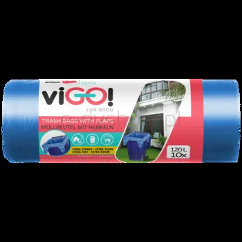 Vigo! Worki Ld Niebieskie Z Uszami, Extra Mocne, 120L, 10Szt.