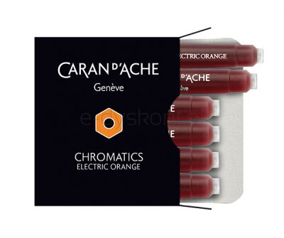Caran D'ache Naboje Chromatics Electric Orange, 6szt., pomarańczowe
