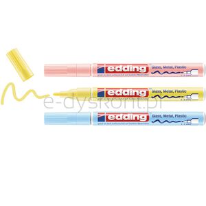 Marker olejowy błyszczący e-751 EDDING, 1-2mm, 3 szt., mix kolorów pastelowych