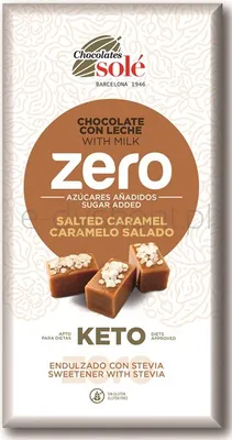 Czekolada Mleczna Bez Dodatku Cukru Słony Karmel Ze Stewią Keto 100 G