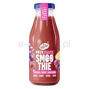 Hortex Przetarte Smoothie jabłko, banan, czerwone winogrona, wiśnia, aronia, burak z dodatkiem rozdrobnionego siemienia lnianego 250ml