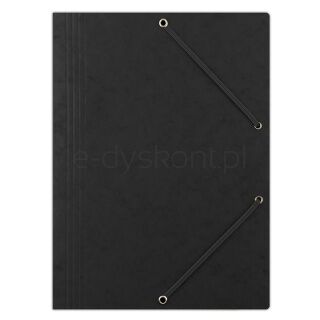 Donau Teczka z gumką preszpan, A4, 390gsm, 3-skrz., Czarna [BIURO]