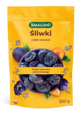 Bakalland Śliwki Suszone całe owoce 300g