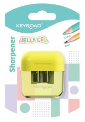 Keyroad Temperówka plastikowa Jelly Gel, podwójna, blister, transparentna