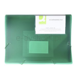 Q-Connect Teczka harm. z gumką  PP, A4, 6-przegr., transparentna zielona