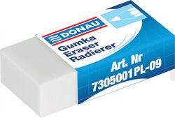 Gumka uniwersalna DONAU, 41x21x11mm, zawieszka, biała