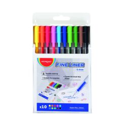 Keyroad Cienkopis 0,4mm, 10 szt., plastikowe pudełko 
