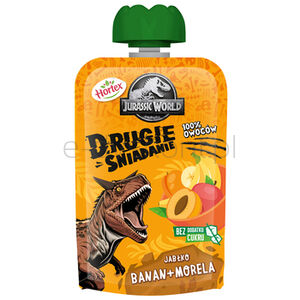 Hortex Drugie Śniadanie Jabłko, Banan, Morela 100% Owoców Mus Saszetka 100G