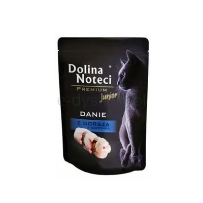 Dolina Noteci Premium Mokra karma Junior dla kociąt danie z dorsza z sardynką 85g