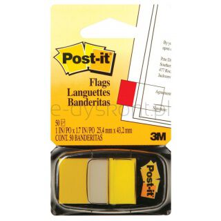 Post-It Zakładki indeksujące (680-5), PP, 25,4x43,2mm, 50 kart., żółte