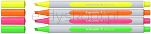 Zestaw zakreślaczy SCHNEIDER Shine-Up, 1-4mm, 4 szt., pudełko z zawieszką, mix kolorów