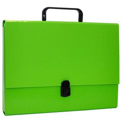 Office Products Teczka-pudełko PP, A4/5cm, z rączką i zamkiem, jasnozielona