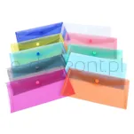 Teczka kopertowa, PP, DL, 126 x 225 x 0,18 mm, na zatrzask, display, mix kolorów  - 2