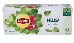 Lipton Herbata Melisa z granatem 20 Torebek. Herbatka ziołowa aromatyzowana 24g