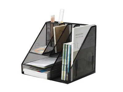 Organizer Z Przybornikiem Q-Connect Office Set, Metalowy, A4, Czarny