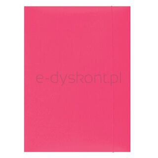 Office Products Teczka z gumką, karton, A4, 300gsm, 3-skrz., różowa