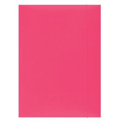 Office Products Teczka z gumką, karton, A4, 300gsm, 3-skrz., różowa