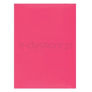 Office Products Teczka z gumką, karton, A4, 300gsm, 3-skrz., różowa