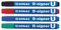 Donau Marker permanentny D-Signer U, okrągły, 2-4mm (linia), czerwony - 3