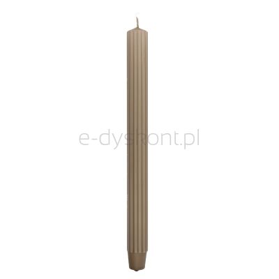 Donau HOME Świeca stołowa długa ryflowana 25x300 mm, 4 szt., pieprz
