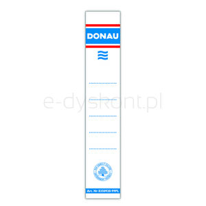 Etykiety wsuwane do segregatora DONAU 48x153mm dwustronne 20szt