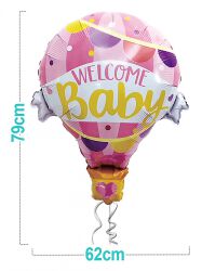 Part Go Balon Welcome Baby, 79cm, 1 szt., różowy