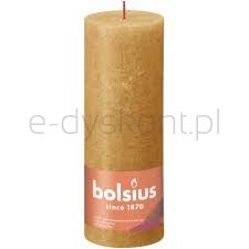 Bolsius Świeca Pieńkowa Rustic 190/68 Shine Miodowy Żółty