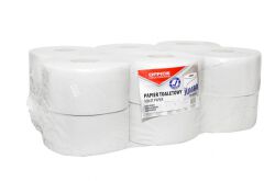 Office Products Papier Toaletowy Makulaturowy Jumbo, 1-Warstwowy, 120M, 12Szt., Biały