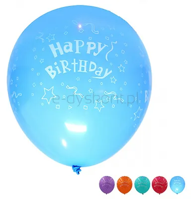 Zestaw balonów Part Go Happy Birthday, świecące, 30cm, 5 szt., mix kolorów