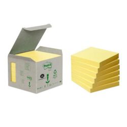 Post-It Ekologiczne Karteczki Samoprzylepne(654-1B), 76X76Mm, 6X100 Kart., Żółte 