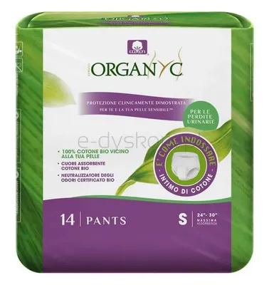 Bielizna Chłonna Z Ekologicznej Bawełny Do Nietrzymania Moczu, Rozmiar S, 14Szt