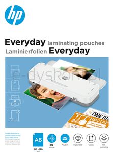 Hp EverydayFolie laminacyjneA6, 80 mic, 25 szt., przezroczyste/połysk