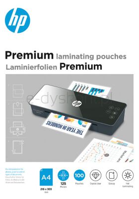 Folie Laminacyjne Hp Premium, A4, 125 Mic, 100 Szt., Przezroczyste/Połysk