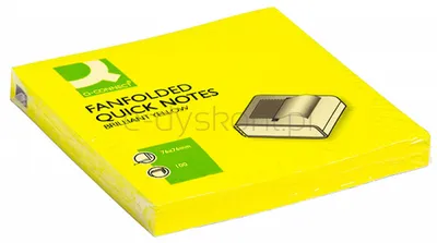 Q-Connect Bloczek Samoprzylepny Brilliant Z-Notes, 76X76Mm, 100 Kart., Neon, Żółty 