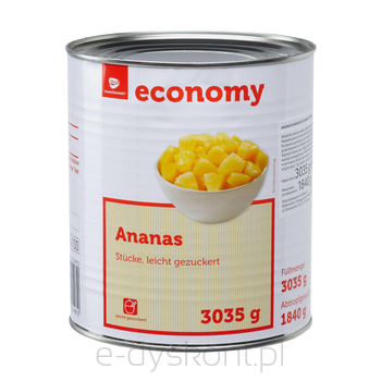 Tge Ananas W Kawałkach W Lekkim Syropie 3100Ml 3035G
