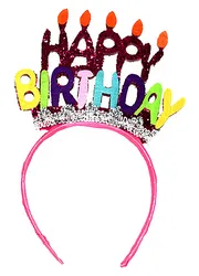 Opaska PARTY GO Happy Birthday, 24cm, 1 szt., mix kolorów