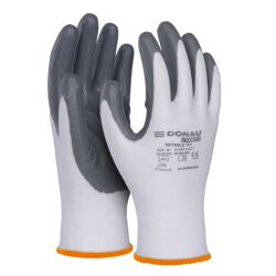 Donau Rękawice Safety Nitrile 01, Kat. Ii, Rozm. 7, Szare