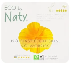 Ekologiczne podpaski na noc, super, 10 szt